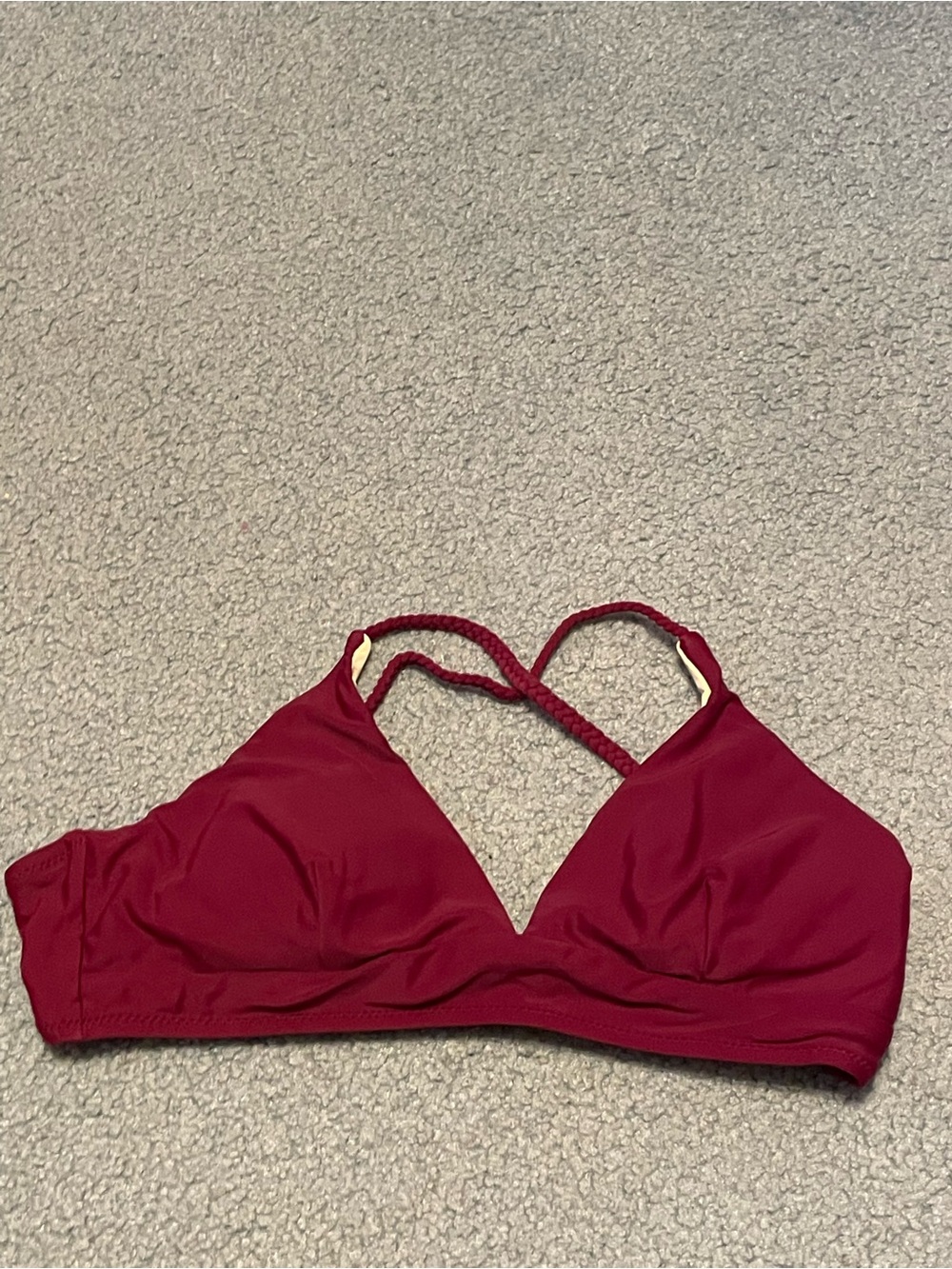 Zaful Red Bikini Bralette with Braided Straps